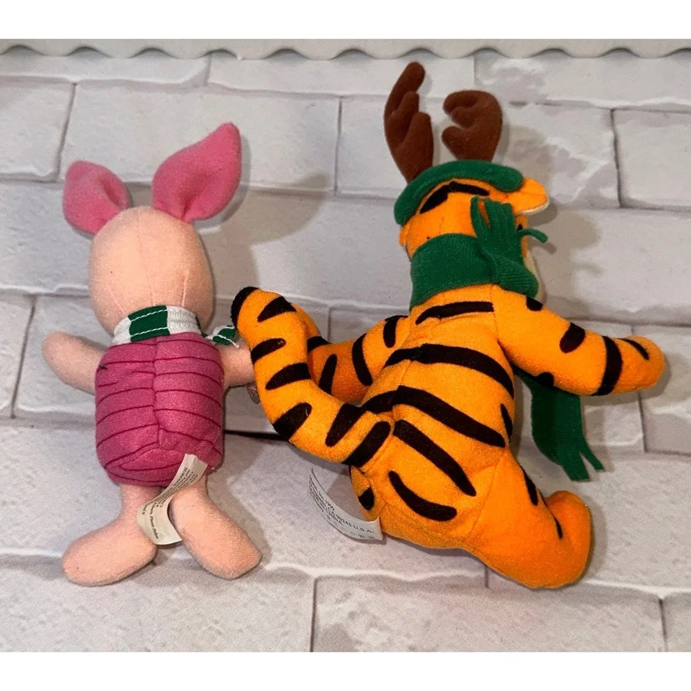 Disney Mattel 1999 Tigger Reindeer & Piglet Holiday Plush Set‎ Winnie the Pooh